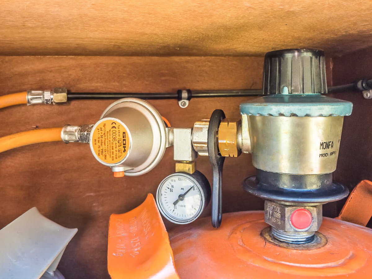 Bouteille de gaz espagnole dans un camping-car allemand