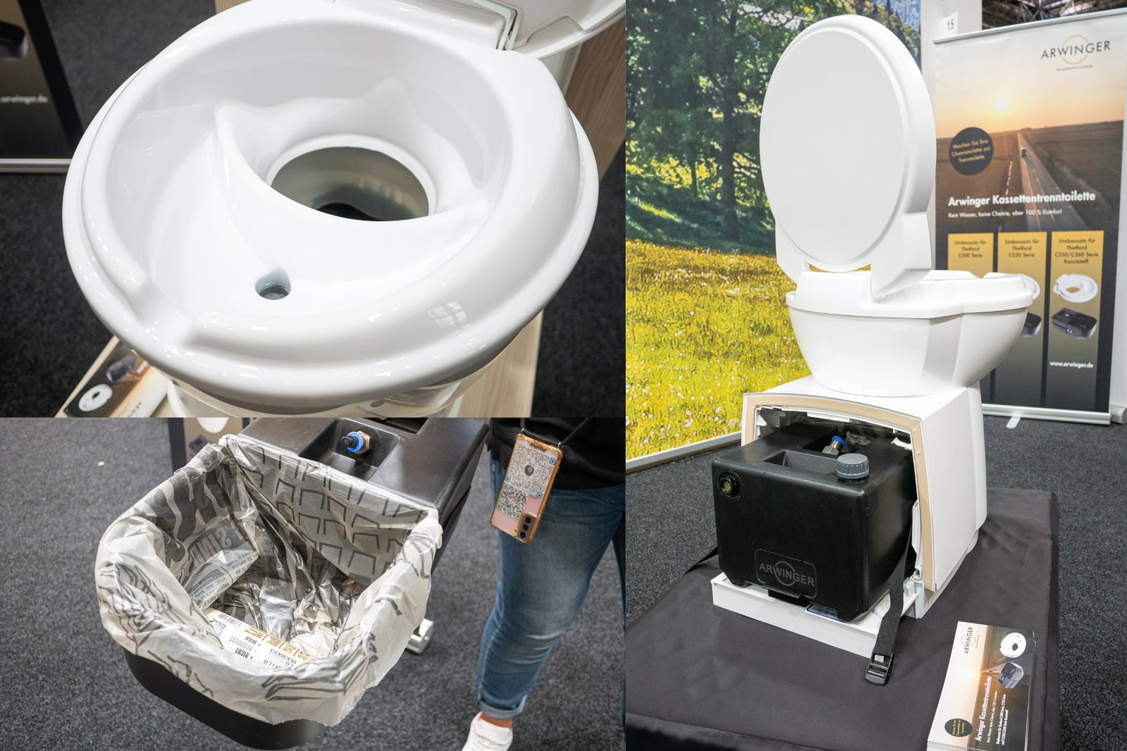 Toilettes séparatrices à cassette Arwinger (2024) : Kit de conversion pour les toilettes chimiques Thetford