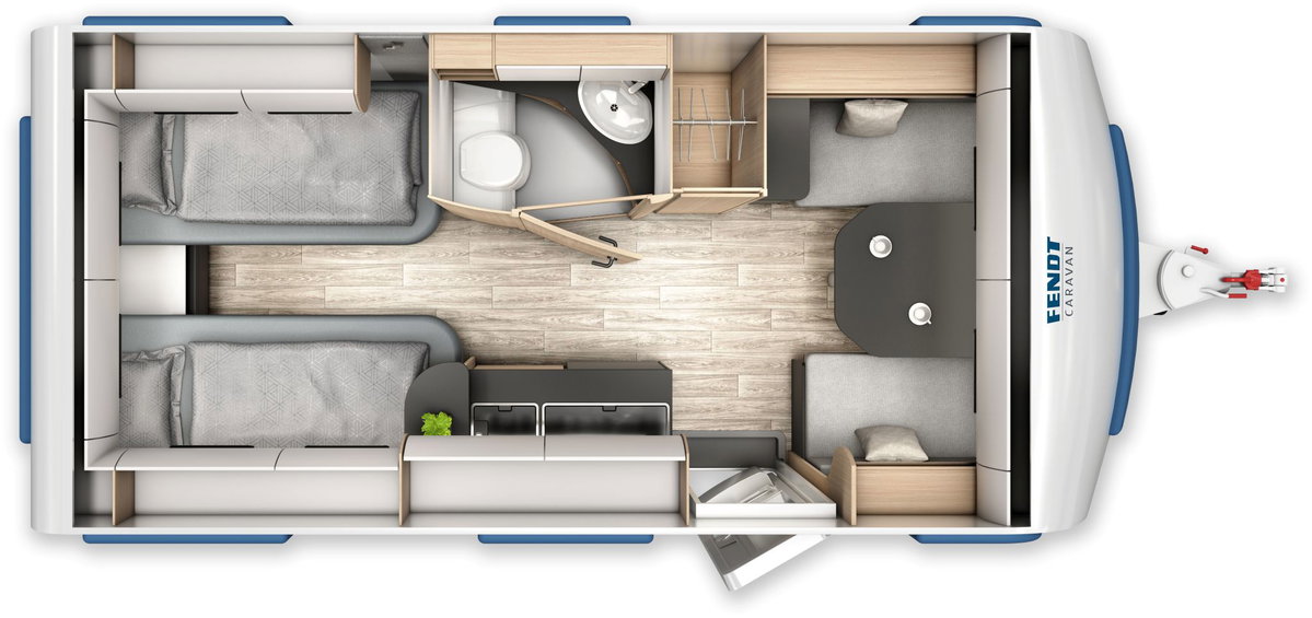Plan de la caravane Fendt Apero Activ 465 GE